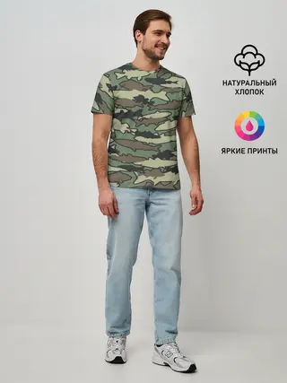 Мужская базовая футболка / Камуфляж акулы