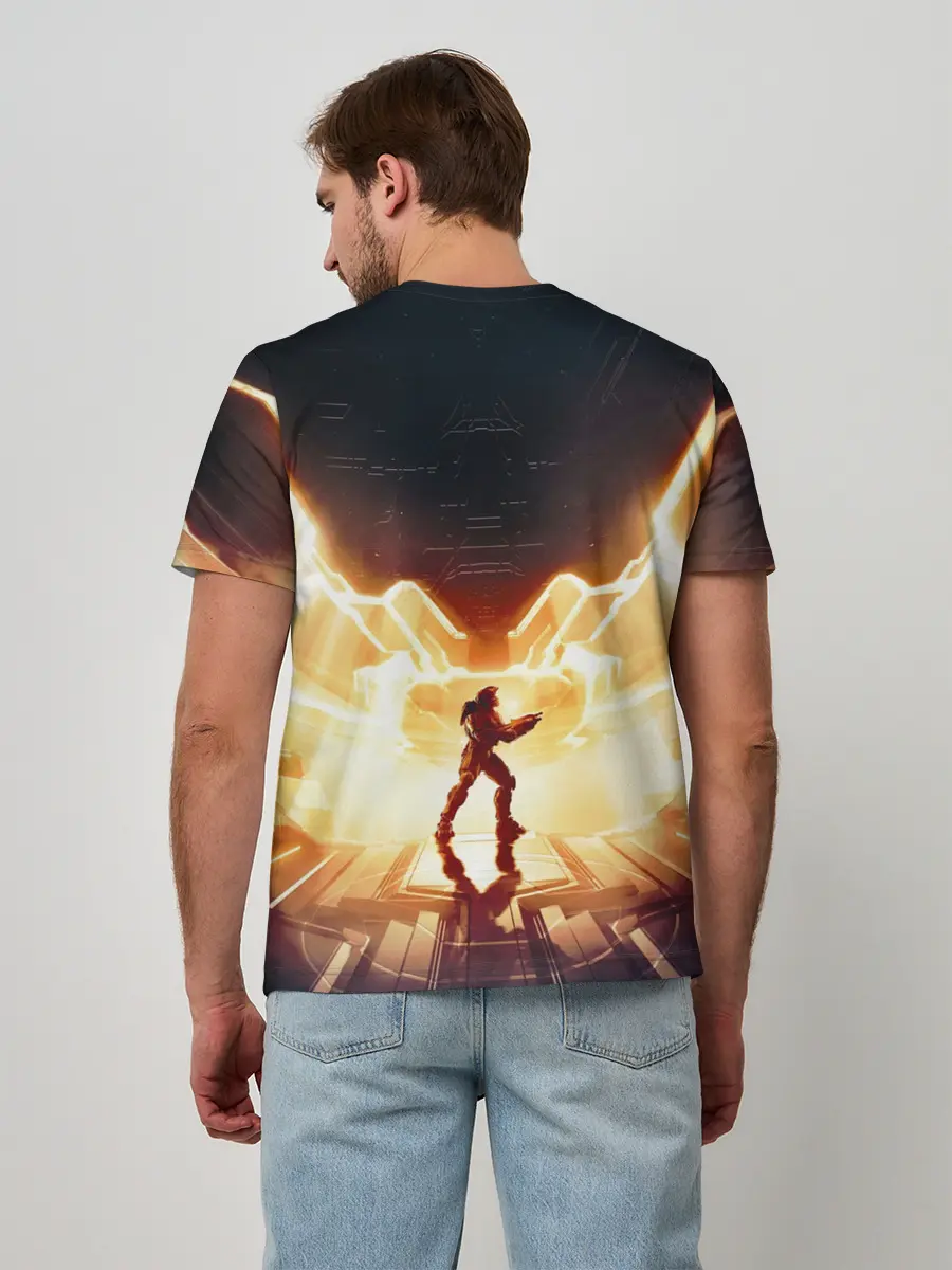 Мужская базовая футболка / Halo infinite Мастер Чиф