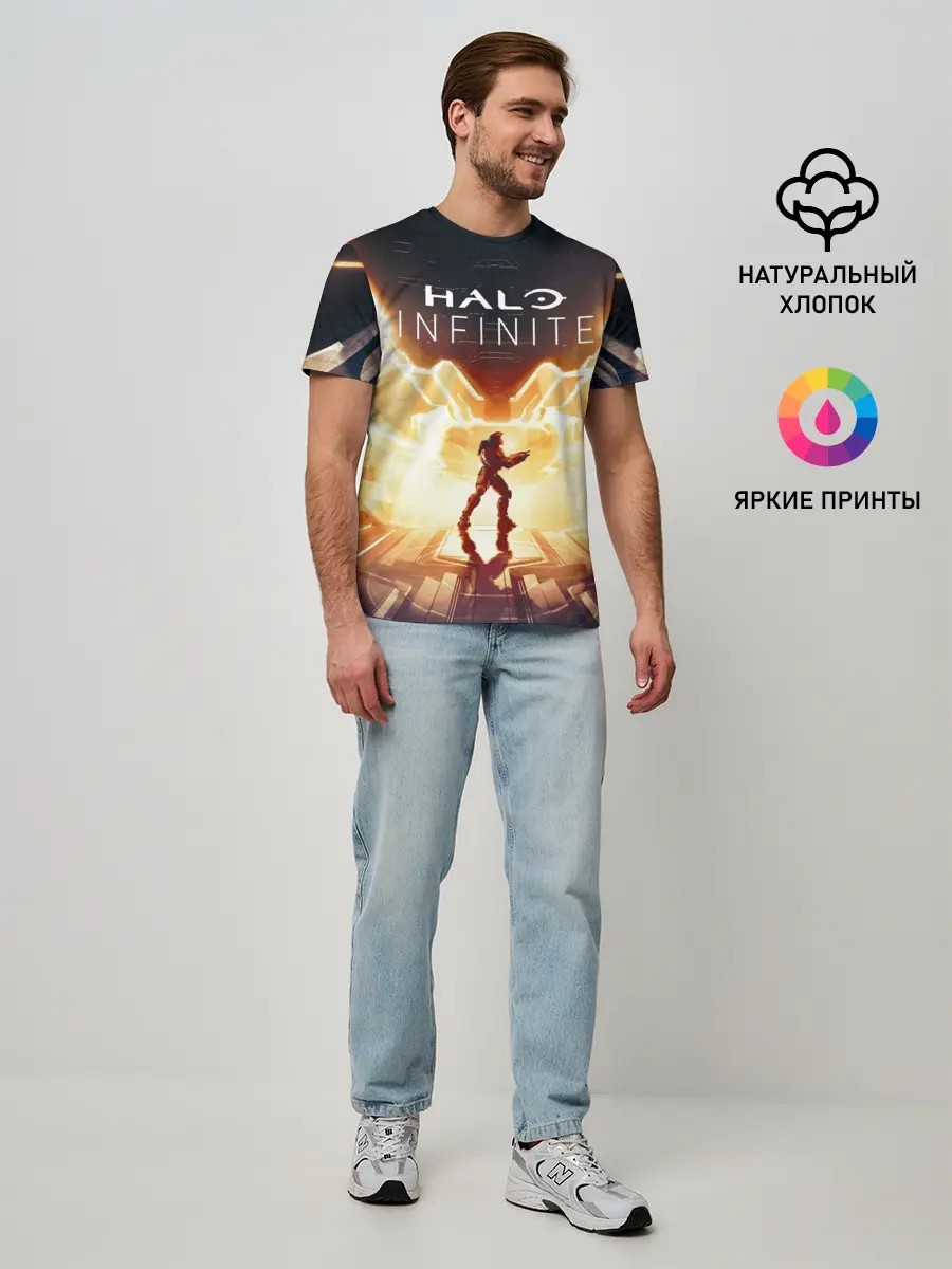 Мужская базовая футболка / Halo infinite Мастер Чиф