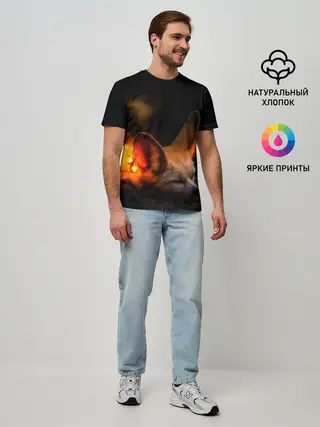 Мужская базовая футболка / Лисичка с фонариками