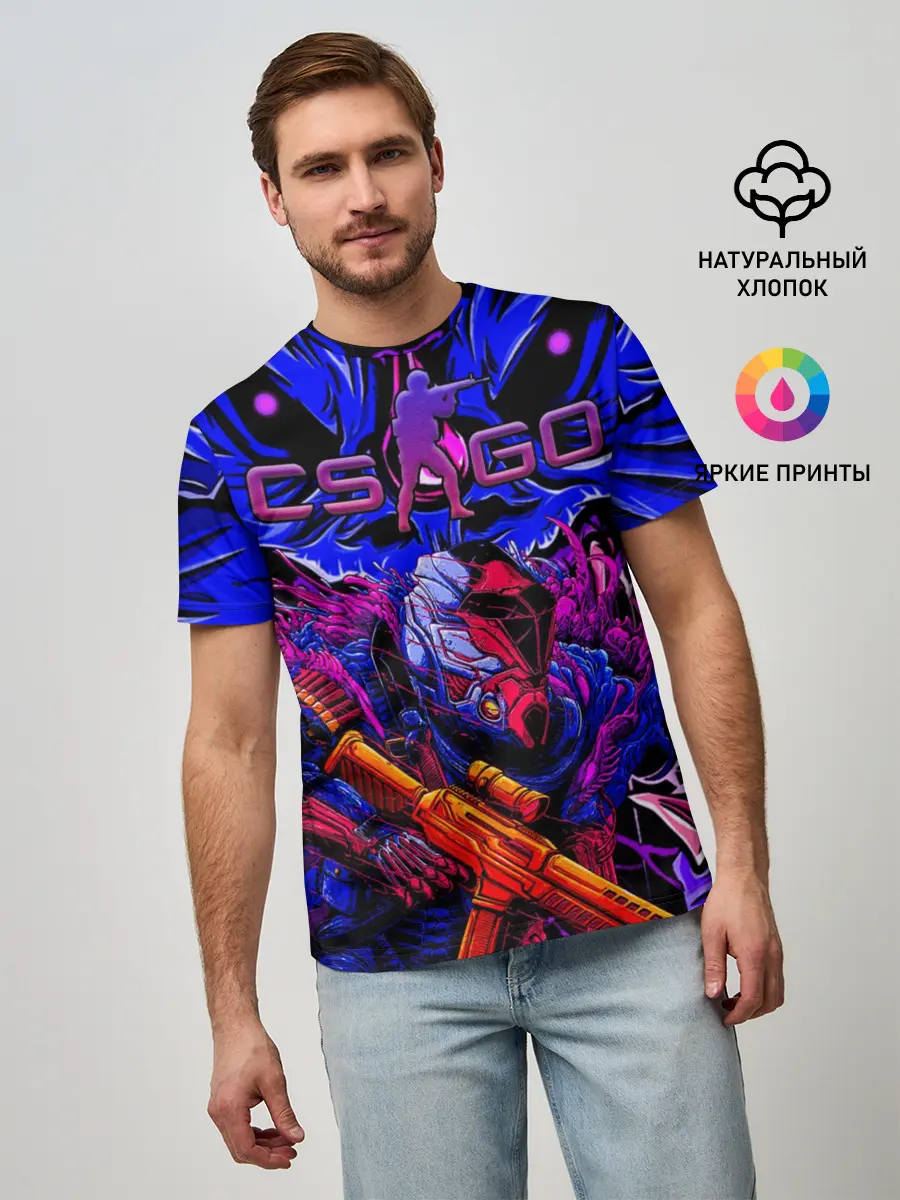 Мужская базовая футболка / CS GO hyper beast IMBAskin