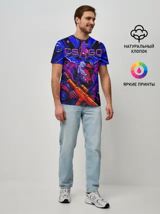 Мужская базовая футболка / CS GO hyper beast IMBAskin