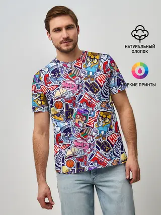 Мужская базовая футболка / Стикерпак