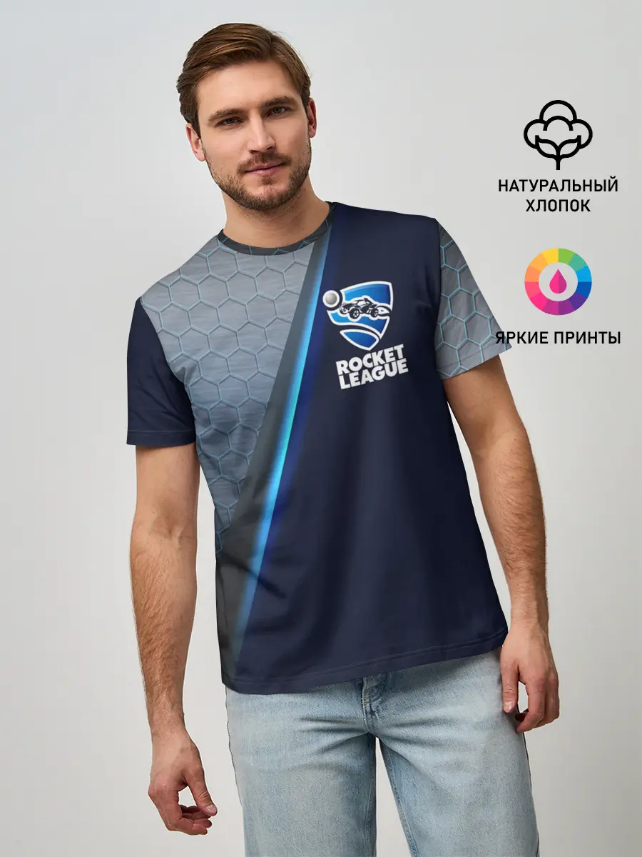 Мужская базовая футболка / ROCKET LEAGUE.