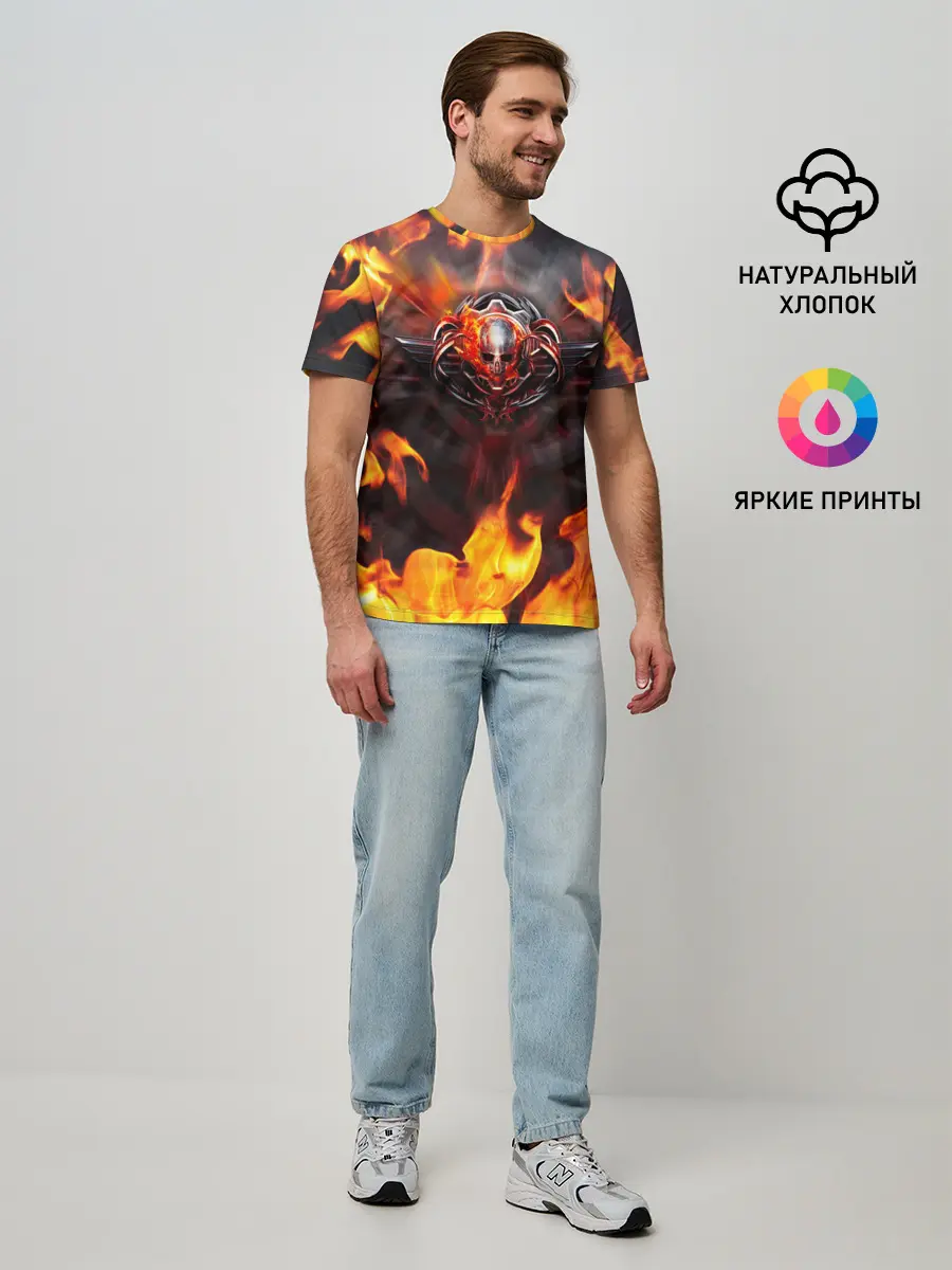 Мужская базовая футболка / FIRE GEARS OF WAR | ПОСТЕР В ОГНЕ