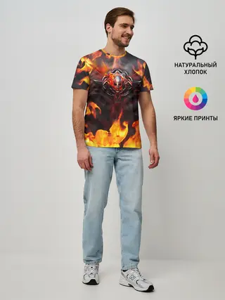Мужская базовая футболка / FIRE GEARS OF WAR | ПОСТЕР В ОГНЕ