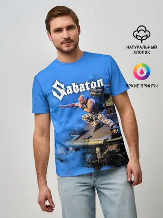 Мужская базовая футболка / Йоаким Броден на танке Sabaton