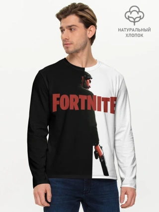 Мужской лонгслив базовый / The Reaper Half Black Fortnite