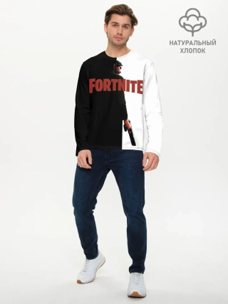 Мужской лонгслив базовый / The Reaper Half Black Fortnite