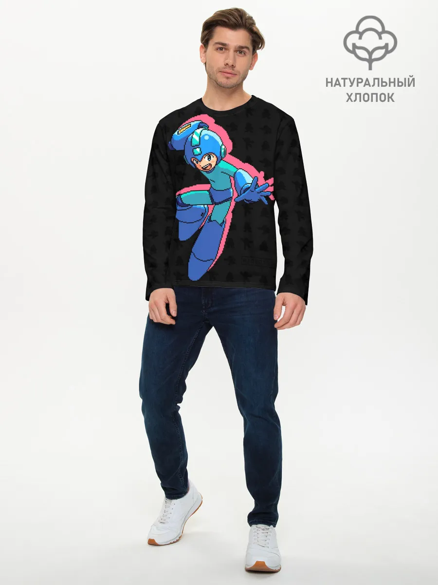 Мужской лонгслив базовый / Mega Man