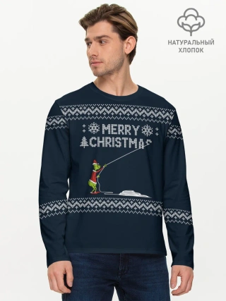 Мужской лонгслив базовый / Гринч Вязаный