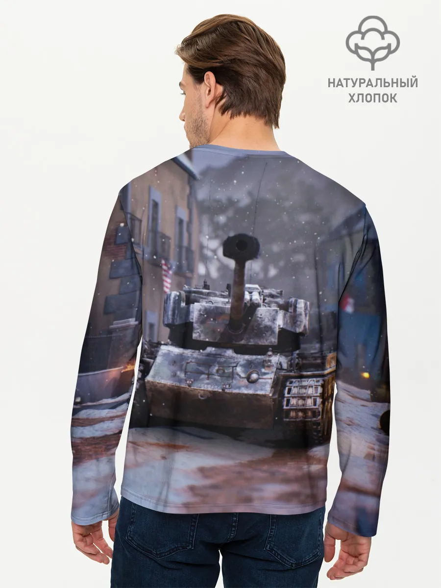 Мужской лонгслив базовый / Танк в засаде