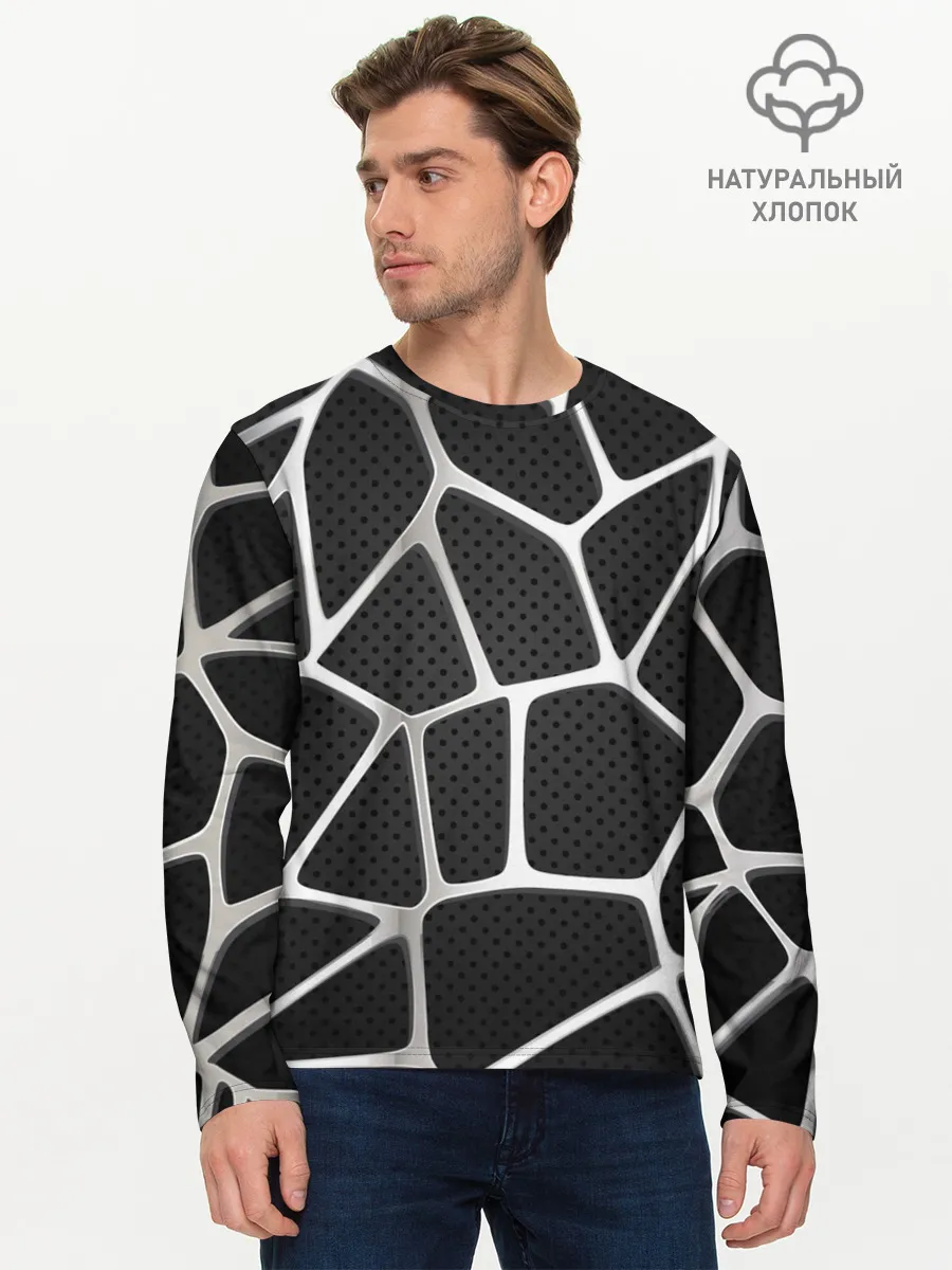 Мужской лонгслив базовый / Серебряная паутина