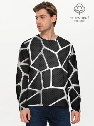 Мужской лонгслив базовый / Серебряная паутина