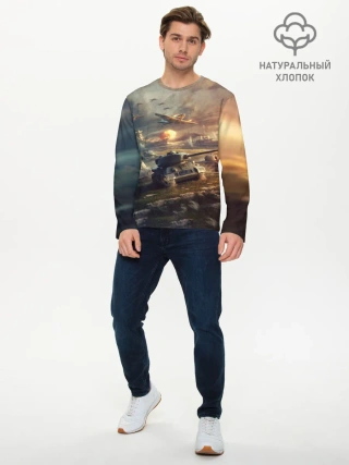 Мужской лонгслив базовый / Танки