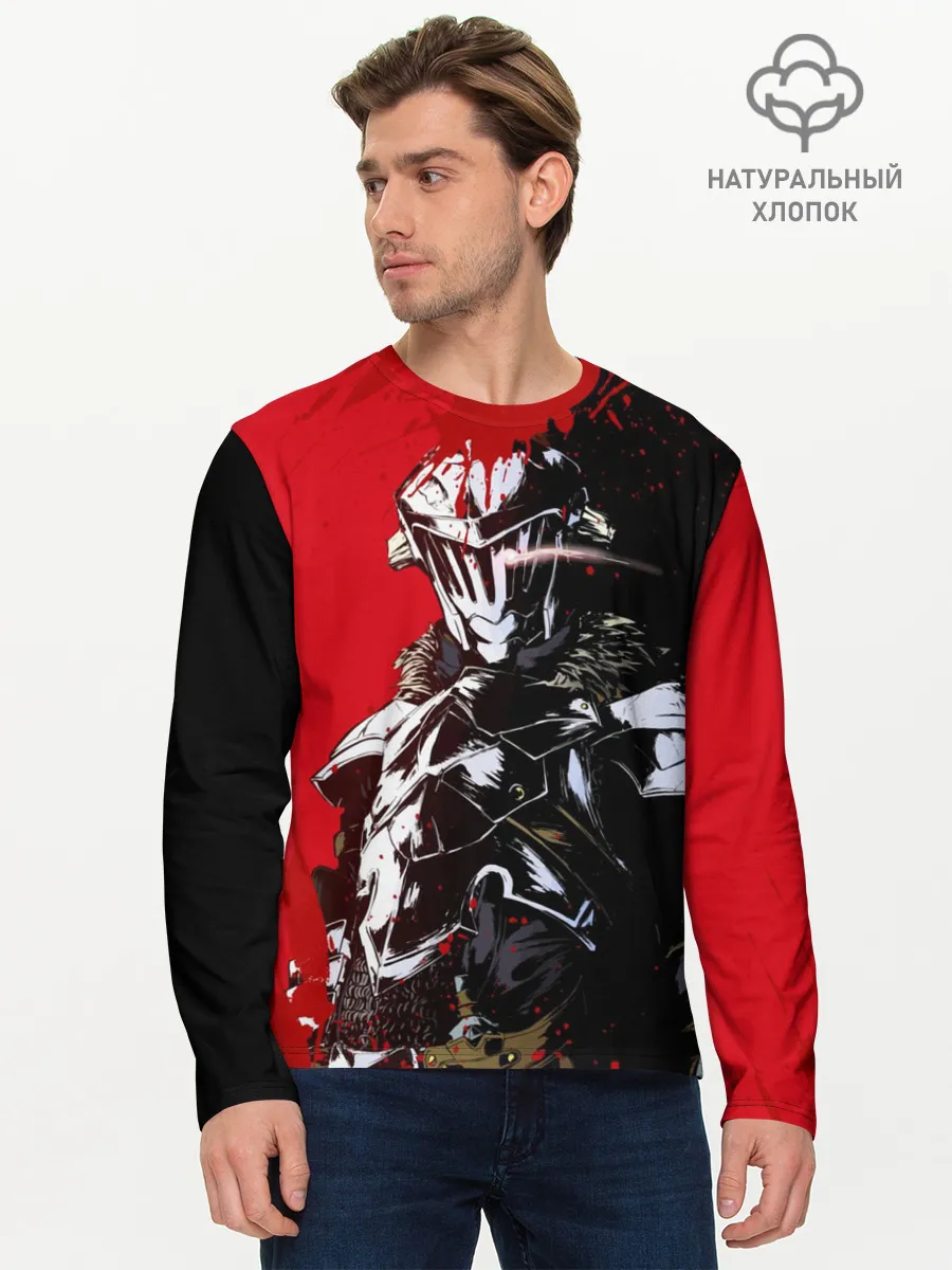 Мужской лонгслив базовый / Goblin Slayer red and black