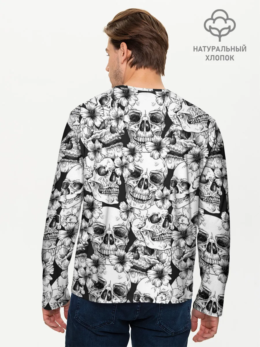Мужской лонгслив базовый / Черепа