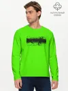 Мужской лонгслив базовый / Гранж зеленый