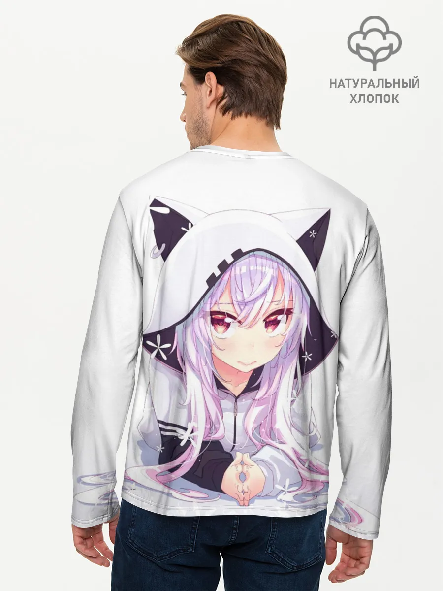 Мужской лонгслив базовый / Няшная тян