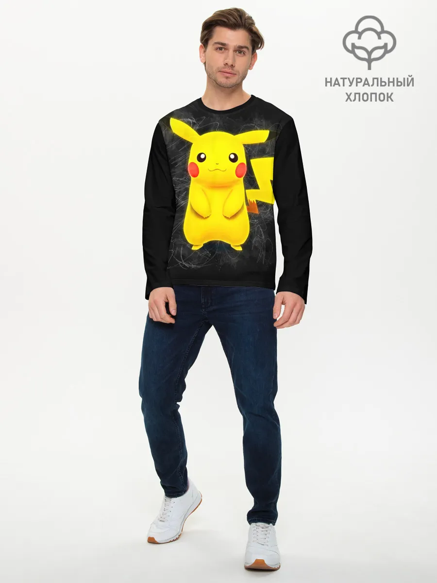 Мужской лонгслив базовый / Покемон Пикачу