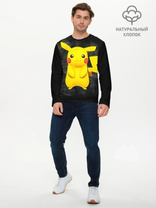 Мужской лонгслив базовый / Покемон Пикачу