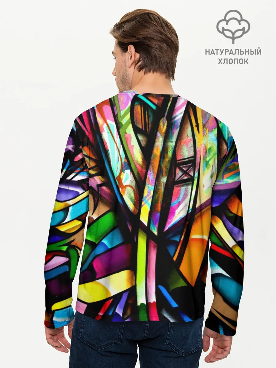 Мужской лонгслив базовый / Красочное граффити