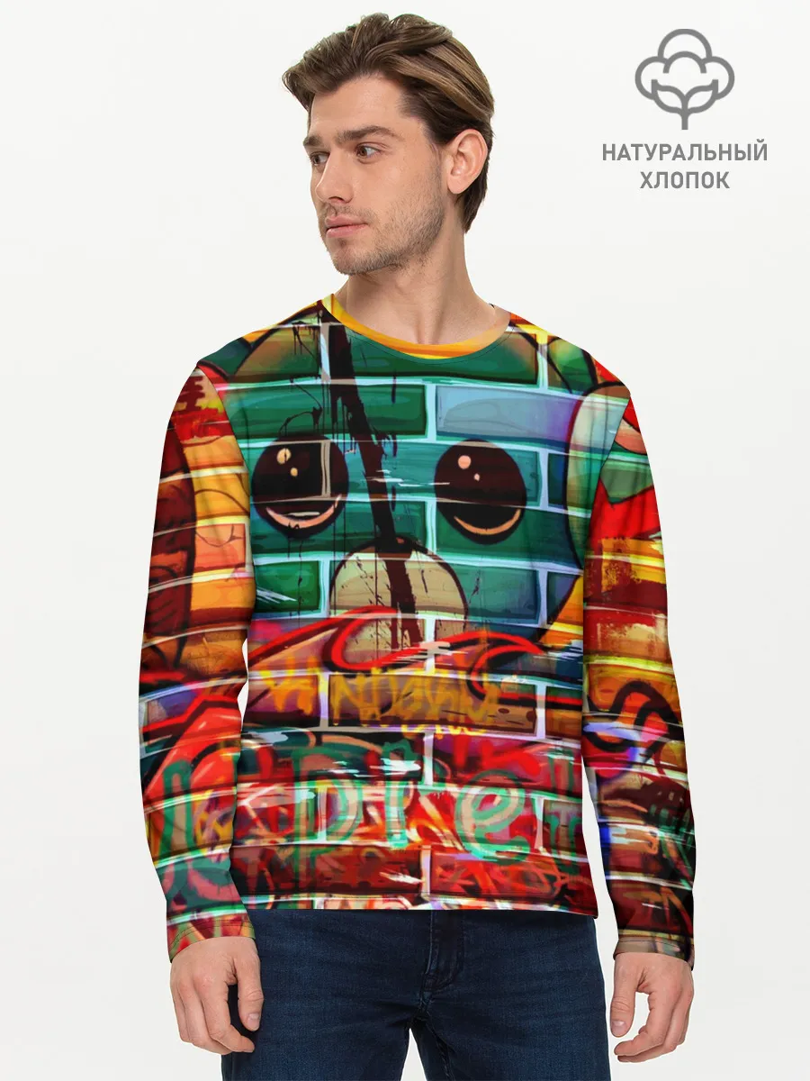 Мужской лонгслив базовый / Милый Зверёк Граффити