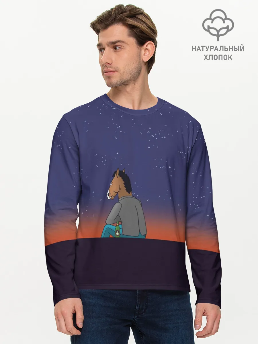 Мужской лонгслив базовый / Конь Бо Джек