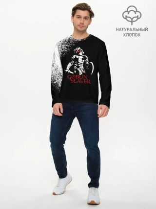 Мужской лонгслив базовый / Убийца Гоблинов черно-белый