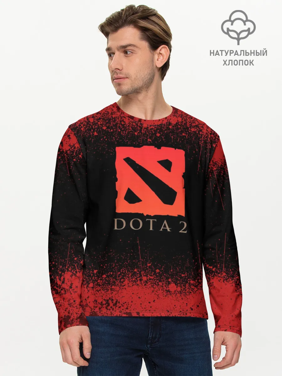 Мужской лонгслив базовый / Кровавая Дота 2