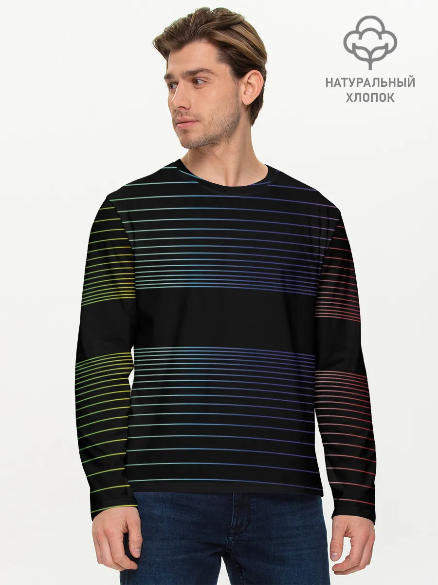 Мужской лонгслив базовый / Полоски
