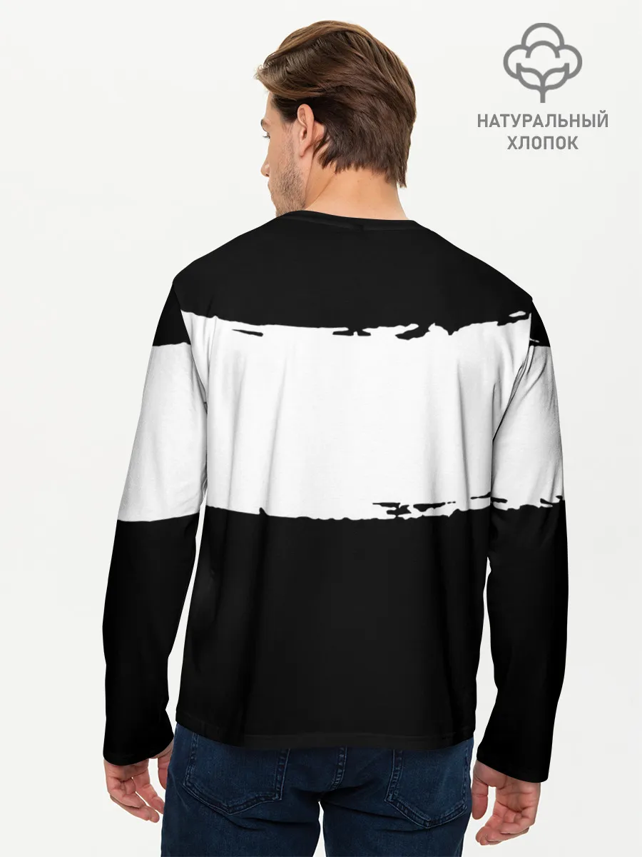 Мужской лонгслив базовый / БЕЗДОМНЫЙ БОГ. Белый отрывок