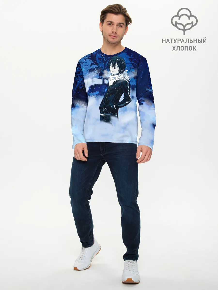 Мужской лонгслив базовый / Снежный Ято. БЕЗДОМНЫЙ БОГ