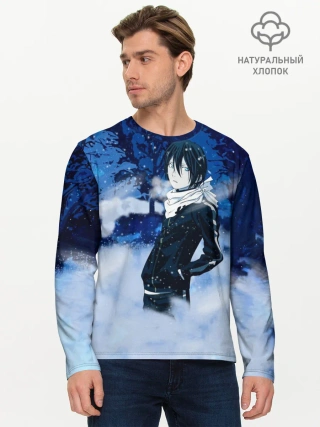 Мужской лонгслив базовый / Снежный Ято. БЕЗДОМНЫЙ БОГ