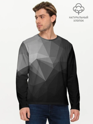 Мужской лонгслив базовый / Poly Abstract