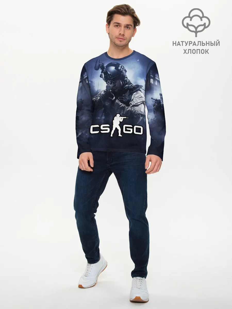 Мужской лонгслив базовый / Counter Strike
