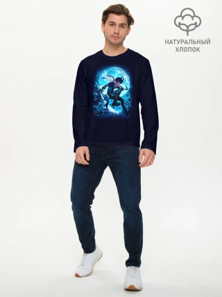 Мужской лонгслив базовый / Ябоку при свете Луны