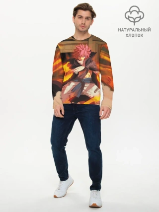 Мужской лонгслив базовый / Нацу огненный боец