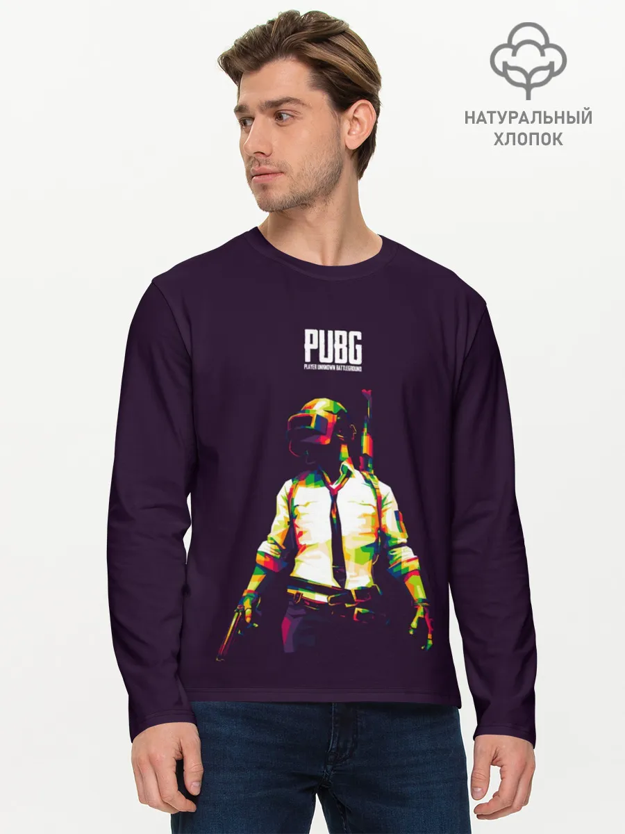 Мужской лонгслив базовый / PUBG. Lowpoly