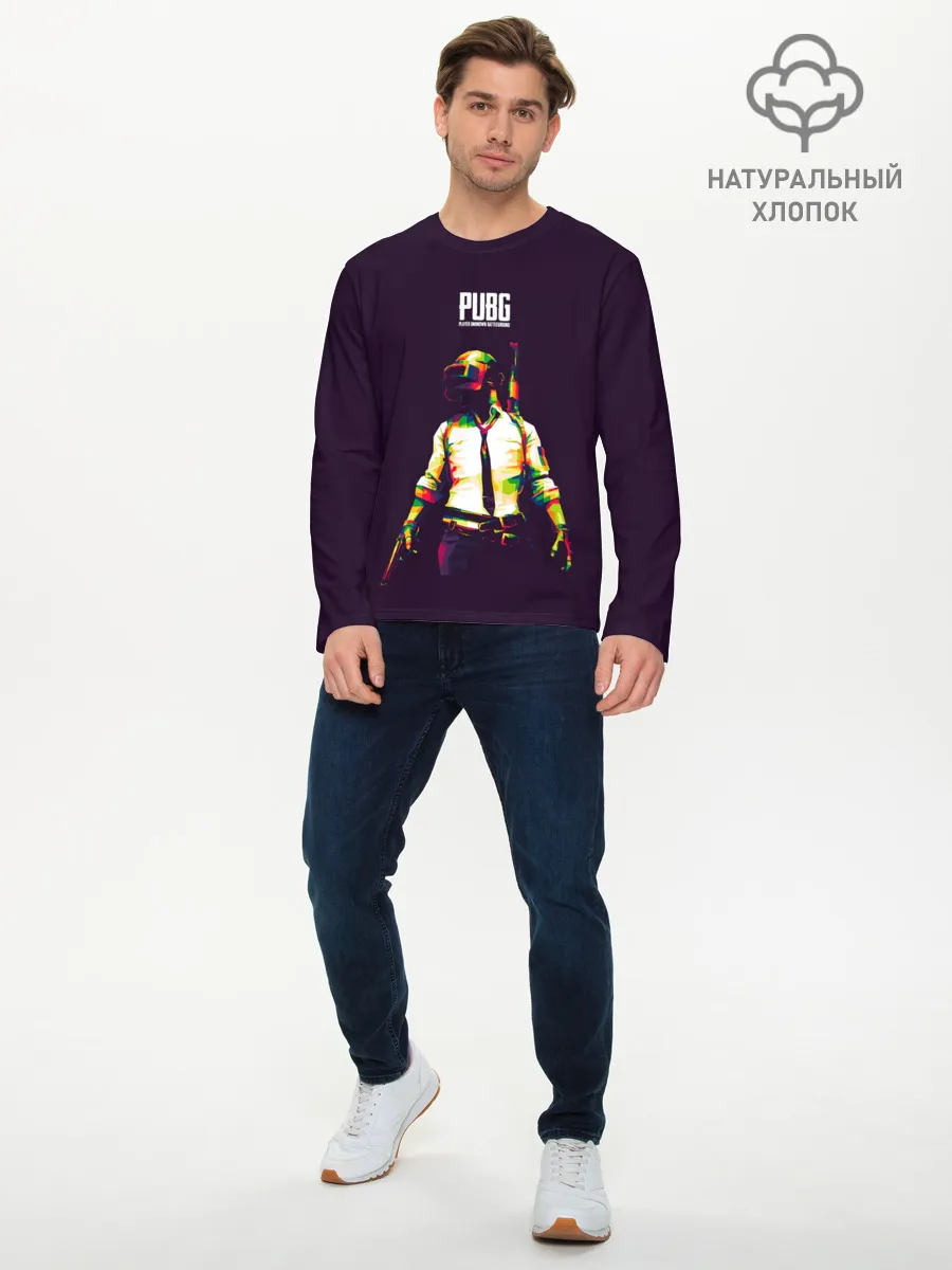 Мужской лонгслив базовый / PUBG. Lowpoly
