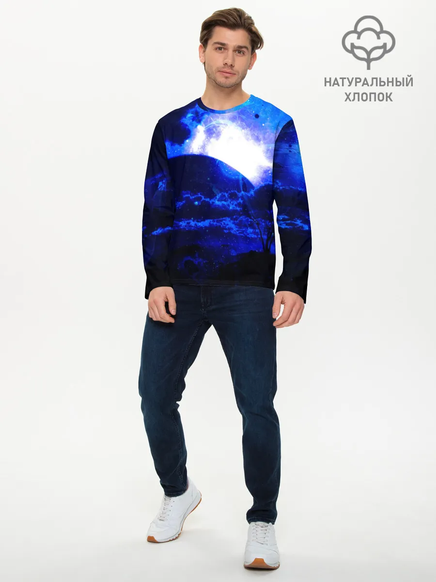 Мужской лонгслив базовый / Космический закат