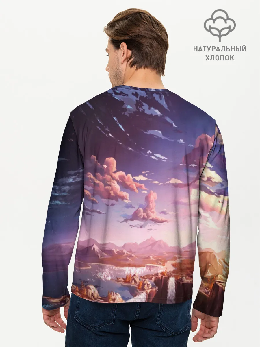 Мужской лонгслив базовый / Фантастический закат