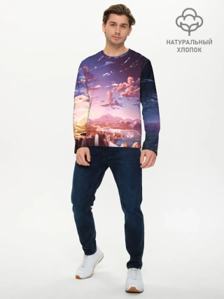 Мужской лонгслив базовый / Фантастический закат