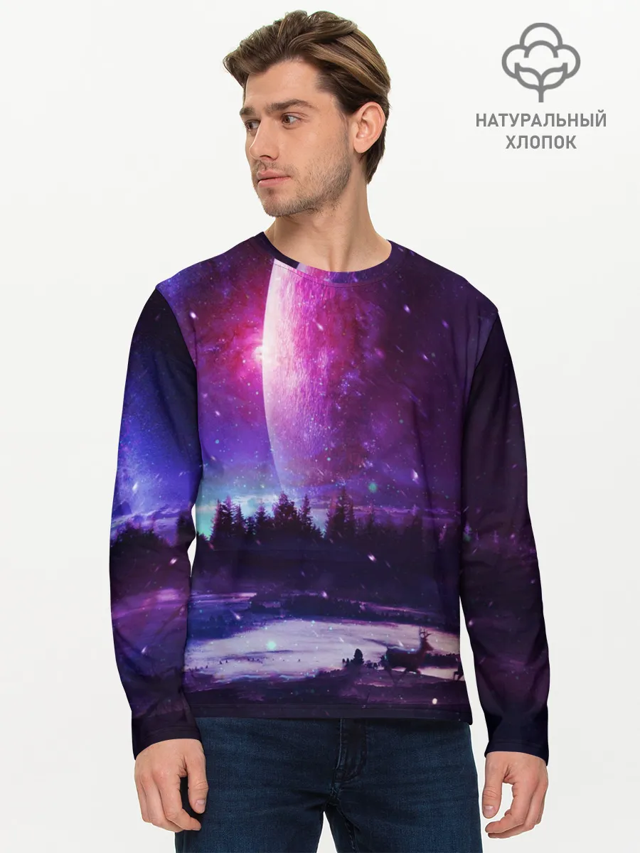 Мужской лонгслив базовый / Северный закат