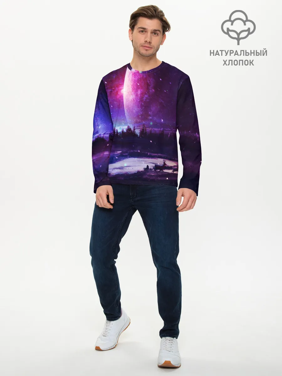 Мужской лонгслив базовый / Северный закат