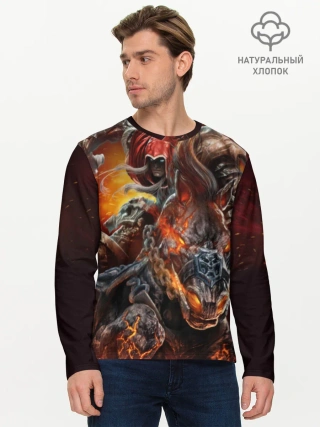 Мужской лонгслив базовый / Демон-Всадник