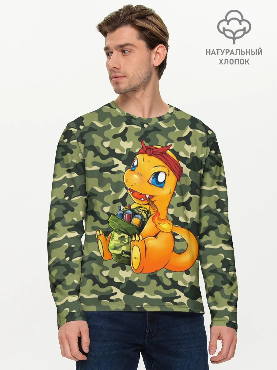 Мужской лонгслив базовый / Покемон Чармандер