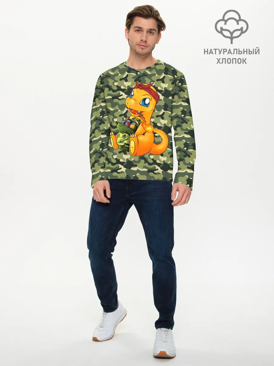 Мужской лонгслив базовый / Покемон Чармандер