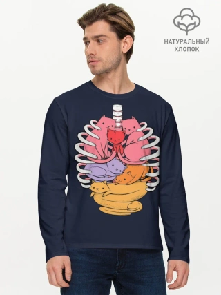 Мужской лонгслив базовый / Внутри Меня Котики