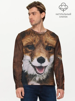 Мужской лонгслив базовый / Лисичка